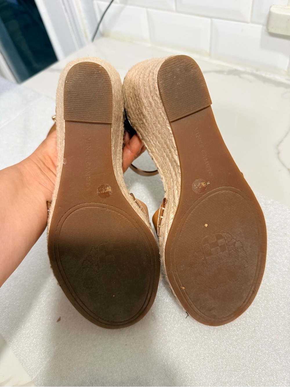 Vince Camuto Tan Espadrille Wedge Sandals with Ankle Strap (PRICE FIRM) - Picture 5 of 9